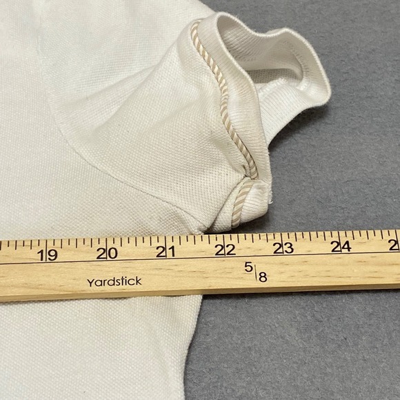 L-RL Active Set Women XL White Polo Shirt Beige Stripe Shorts Golf Tennis - Picture 3 of 12